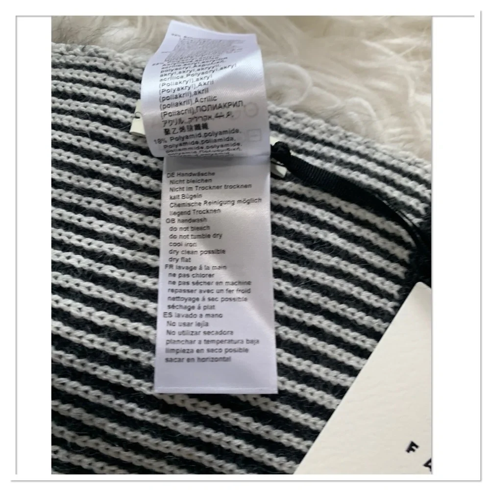 NWT Falke Knit Wool Mohair Monochrome Scarf One Size